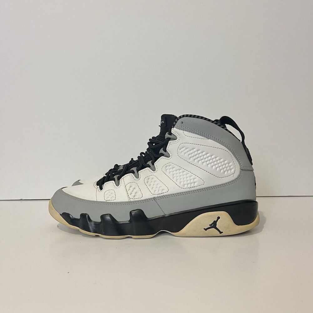 2014 Air Jordan 9 IX Retro Barons Wht Blk Grey 302370-106 Rare AJ9 Nike Sz 8